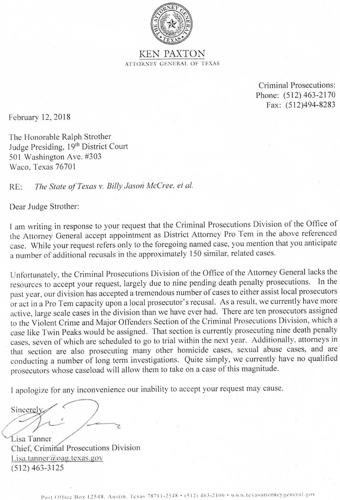 AG letter